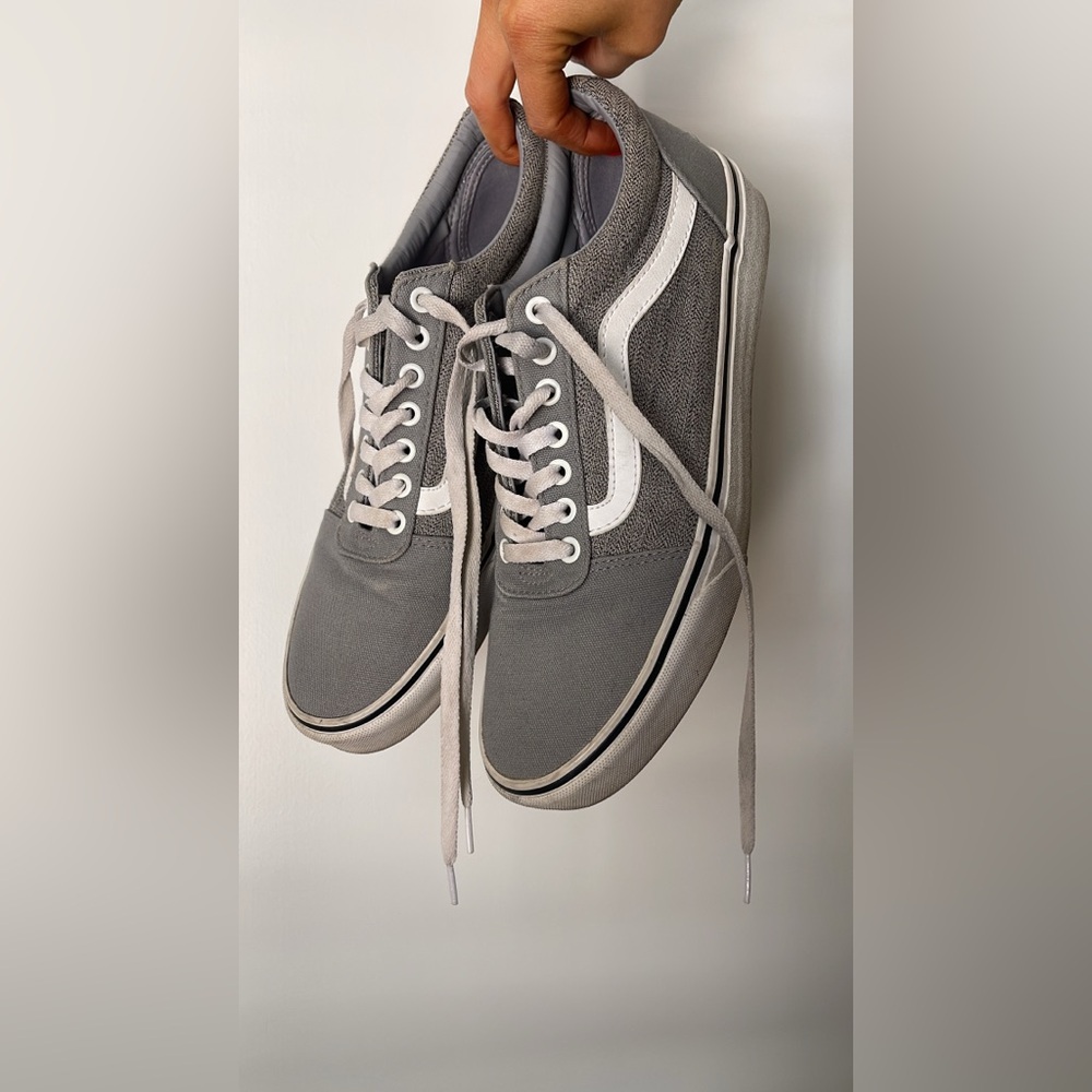 Vans Gray and White Canvas Sneakers